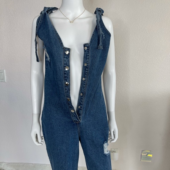 Pretty Little Things 8 denim Jumpsuit Romper - Picture 10 of 12